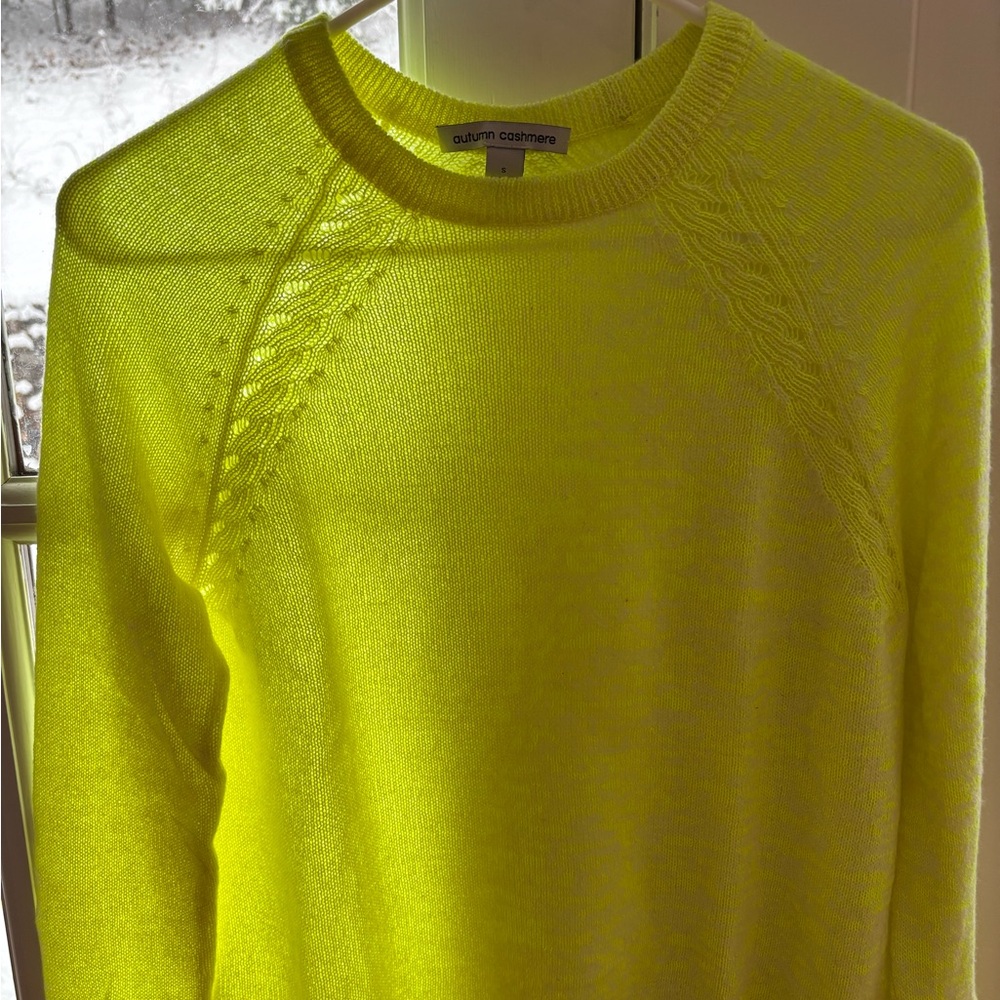 Autumn Cashmere neon yellow sweater